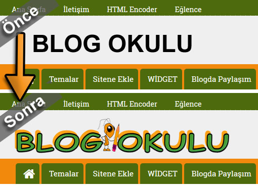 Blogger Başlık Yerine Resim Koyma